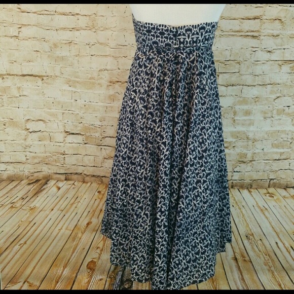 J Crew Strapless Navy & White Dress - Picture 4 of 6